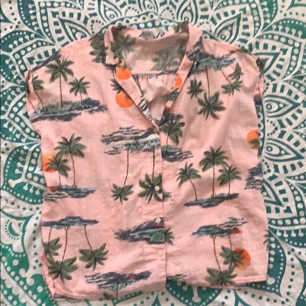 Palm tree button down shirt